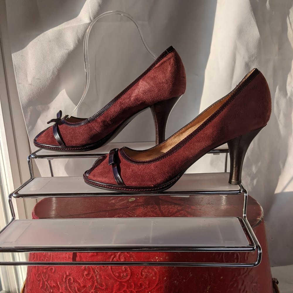 Sofft Gayle Suede Peep Toe Pumps US Size 8.5M